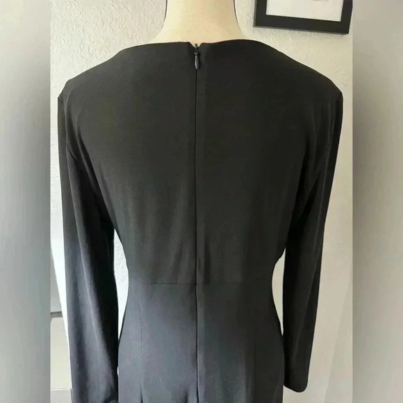 MSK Womens Black Long Sleeve Jewel Neck Full-Length Evening Dress 10 - Picture 7 of 10